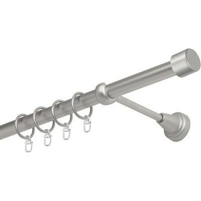 OK-GarnýžeCZ Garnýž kovová jednořadá 19mm Pullo satina 330 cm do stěny / kroužky s háčkem
