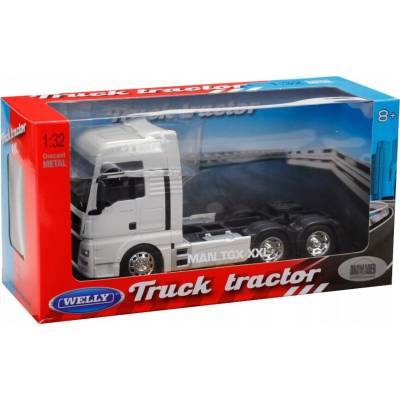 MAN TGX XXL 3osý tahač návěsů model WELLY 32650L kovovýbílý 1:32