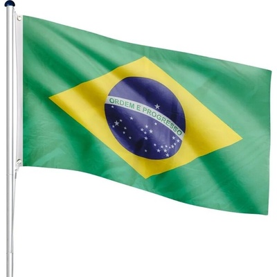 FLAGMASTER Vlajkový stožár vč. vlajky Brazílie, 650 cm