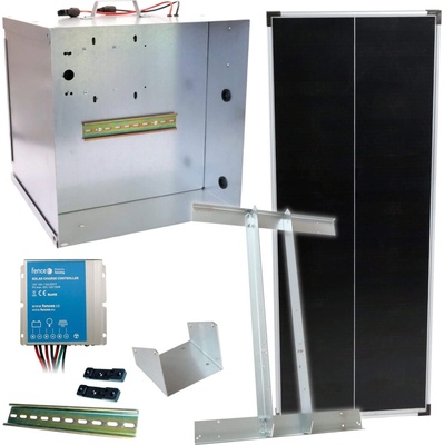 Basic sada solární ohradník - Kompletní přenosná schránka + konzole a panel 100 W