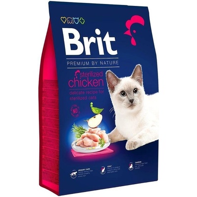Brit Premium by Nature Cat Sterilized Chicken- Суха храна за кастрирани котки, с пилешко