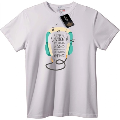 NOONEBRAND Тениска Любители на Музика: Провалени Песни - 6XL, White