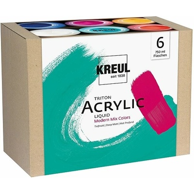 Kreul Triton akrylová tekutá zmes moderných farieb 6 x 750 ml