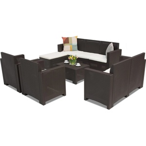 BICA Мебели за отдих от техноратан Nebraska Relax Corner 8 кафяв Bica (BCNBLCOR8BR)