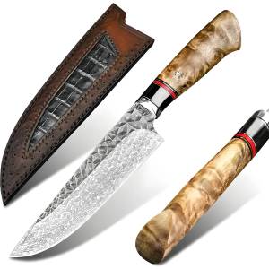 HARAHU Дамаски кухненски нож harahu hi-29030 - Кафяв kp29030