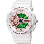 Skmei Детски часовник skmei duo shock, Двойно време, Хроноград, led подсветка, Различни цветове, Бял / Розово злато (skmei-1689-white-rosegold) Часовници