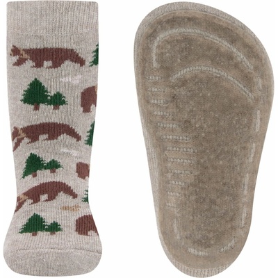 Ewers Stoppersocken SoftStep Bären dkl beige mel