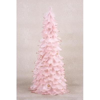 MagicHome Dekorace Stromeček z chmýří růžový 22x46 cm ST8091179