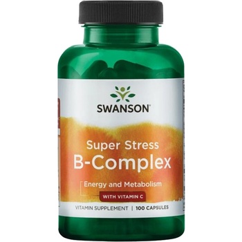 Image 1 of Swanson Super Stress Vitamin B-Complex with Vitamin C [100 капсули]