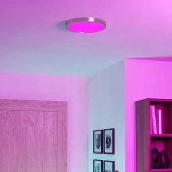 EGLO 901382 -LED RGBW димируемо плафонно осветително тяло с опушено стъкло FUEVA-Z LED/14, 3W/230V 27, 8cm IP44 хром (EG901382)