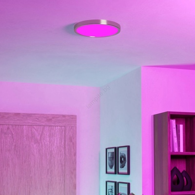 EGLO 901382 -LED RGBW димируемо плафонно осветително тяло с опушено стъкло FUEVA-Z LED/14, 3W/230V 27, 8cm IP44 хром (EG901382)