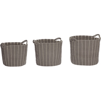 Hübsch Панер Hübsch памук с дръжка за хващане сив 3 бр (360205)