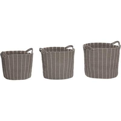 Hübsch Панер Hübsch памук с дръжка за хващане сив 3 бр (360205)