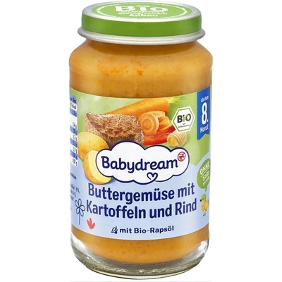 Babydream BIO zelenina s bramborami a hovězím masem 220 g