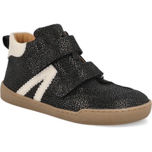 Develab barefoot dětské kotníkové boty Midcut Sneak. 2 Black Combi černé třpytky