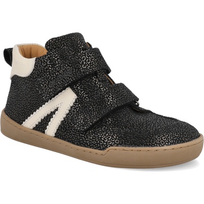 Develab barefoot dětské kotníkové boty Midcut Sneak. 2 Black Combi černé třpytky