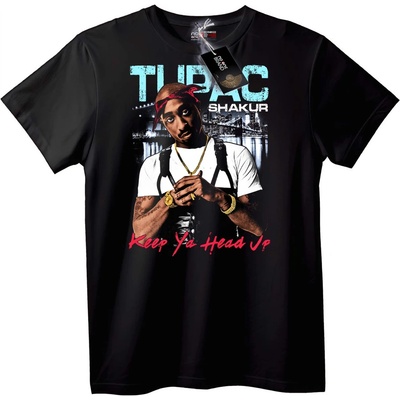 NOONEBRAND Тениска Tupac Shakur Дръж Главата Си Високо - 7XL, Black