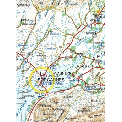 Snaefellsness Borgarfjordur Island 1:200t mapa FERDAKORT