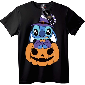 NOONEBRAND Тениска Stitch Halloween Тиква - 2XL, White