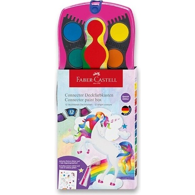 Faber-Castell Connector Unicorn Vodové farby 12 farieb, priemer 30 mm
