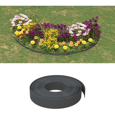 vidaXL Градински кантове, 3 бр, сиви, 10 м, 10 см, полиетилен (3155429)