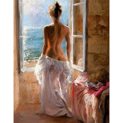 Gaira Malovanie podľa čísel Akt u okna