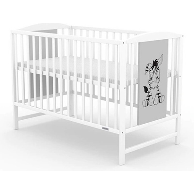 New Baby postýlka POLLY Zebra bílo-šedá 125x64x85