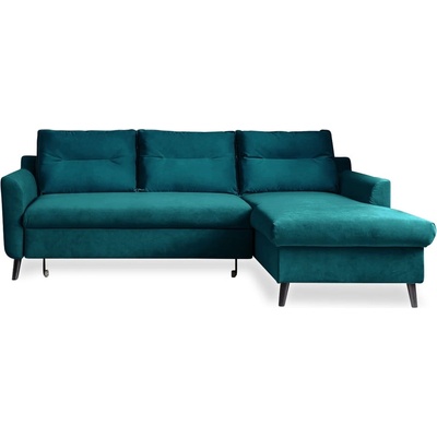 Ъглов разтегателен диван от тюркоазено кадифе, десен ъгъл Stylish Stan - Miuform (Stylish Stan 2QL-LCBKR OTT10)