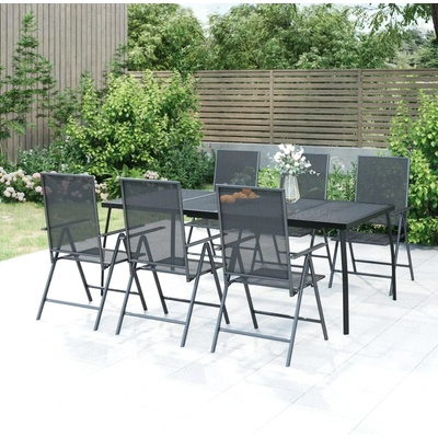vidaXL Градинска маса антрацит 200x100x72 cм стомана мрежа (362735)