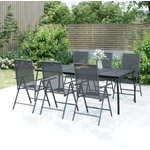 vidaXL Градинска маса антрацит 200x100x72 cм стомана мрежа (362735)