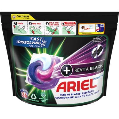Ariel капсули за пране, Revita Black, Черно пране, 36 броя