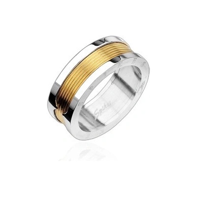 Šperky eshop prsten pozlacený středový pás J4.4