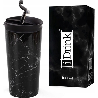 IDrink termohrnek 350 ml motiv Mramorově Černý