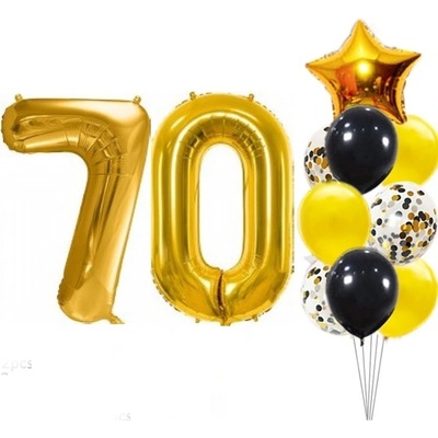 Balónkový set zlatočerný číslo 70