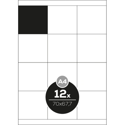 Altryal Etikety Top Stick bílé A4 70 x 67,7 mm 12 etiket 100 ks
