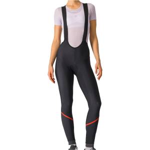 Castelli Клин за колоездене Castelli Women's Velocissima DT Bibtight Cycling bottoms - Black / Hibiscus (155-1320-0213)