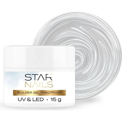 Starnails Uv Led Builder gel Thixotropy stavební tixo gel s tekutou pamětí Clear 001 15ml