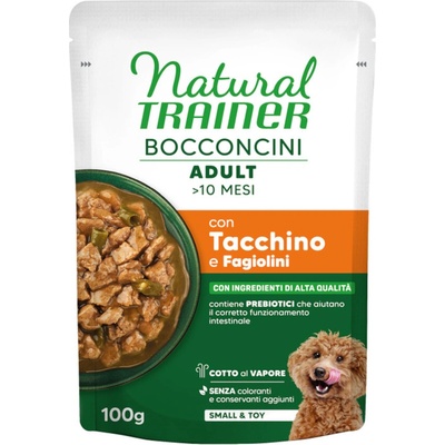 Natural Trainer Bocconcini Adult Small & Toy kousky v omáčce krůtí 6 x 100 g