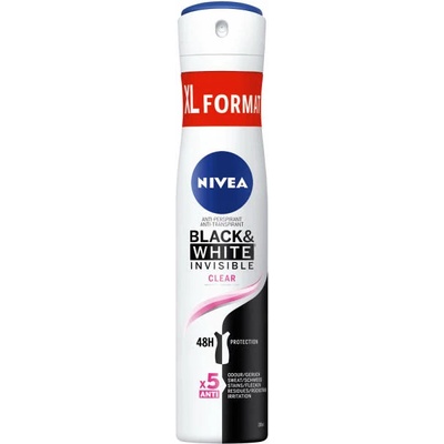 Nivea Invisible For Black & White Clear deo spray 200 ml