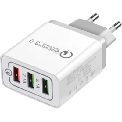 SES Univerzální rychlonabíjecí síťový adaptér nabíječka do zásuvky 3x USB - bílý 5032 – Zbozi.Blesk.cz
