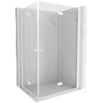 Mexen Mist-F Двоен сгъваем душ кабина дясна 75 x 100 см, прозрачна, бяла (8A6-075L-100P-20-00)