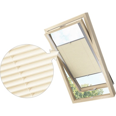 Zebra-shop Zastiňující roleta Plissé pro střešní okno Sv. Krémový melír PD300 Velux CK02 stříbrná