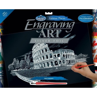 Strieborný škrabací obrázok Koloseum veľký
