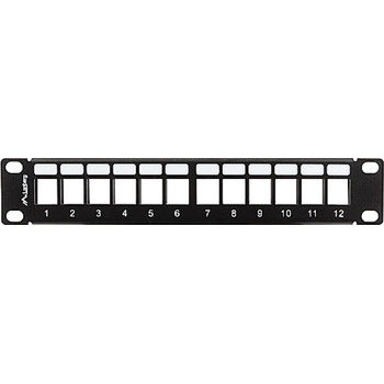 Lanberg patch panel blank 12 port 1U with organizer for keystone modules black (PPKS-9112-B)