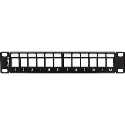 Lanberg patch panel blank 12 port 1U with organizer for keystone modules black (PPKS-9112-B)