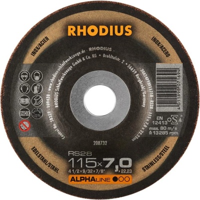RHODIUS Brusný kotouč RS28 115 x 7,0 x 22,23 ALPHAline 208732