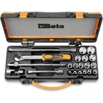 Beta Tools Комплект вложки 910A (16 бр) и аксесоари (5 бр) на 3/8" в метална кутия, 910A/C16, Beta Tools (009100936)