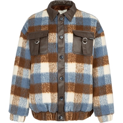 Firetrap Риза с дълъг ръкав Firetrap Women's Check Pattern Long Sleeve Button Overshirt - Brown Check