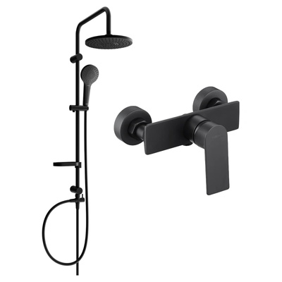 Mexen Erik комплект за външен душ с душ глава и душ батерия Alexa, черен - 71240205-70 (71240205-70)