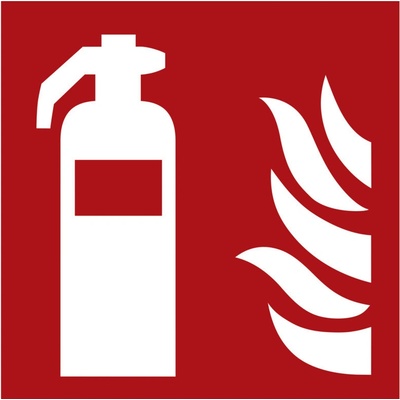Značka Hasiaci prístroj, ISO 7010, plast, LN, 300 x 300 mm, 5 ks